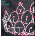 Heiße verkaufenfabrik direkt Haarzusätze Rosa Rhinestones-Braut-Tiara